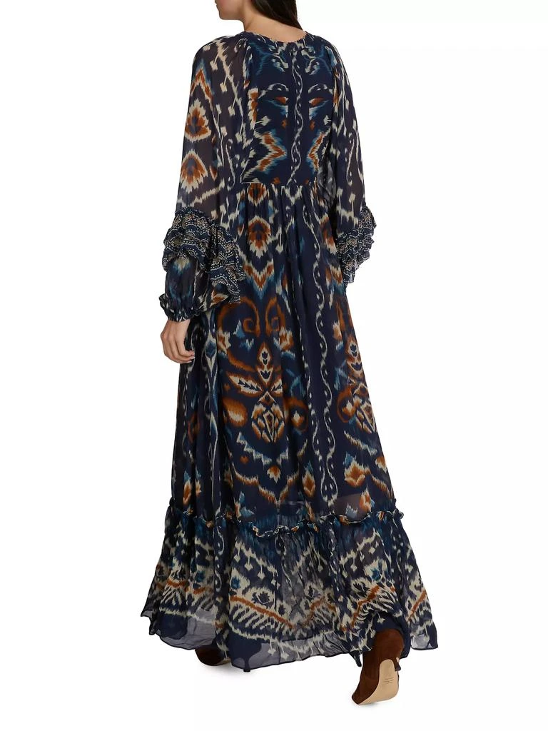 Farm Rio Pineapple Ikat-Inspired Maxi Dress 5