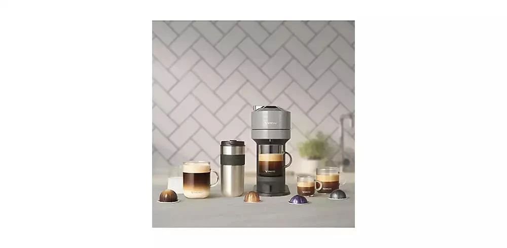 Nespresso Vertuo Next Deluxe Coffee and Espresso Machine by De
Longhi, Chrome with Aeroccino Milk Frother 4