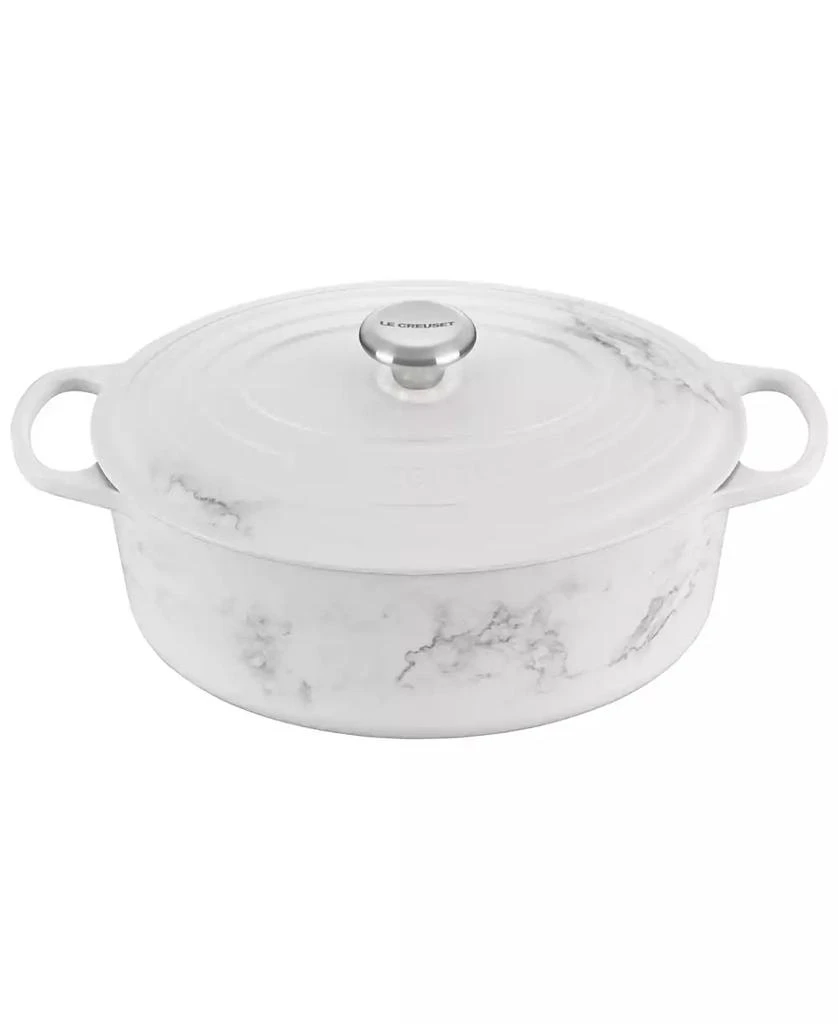 Le Creuset 6.75 Quart Cast Iron Oval Dutch Oven with Marble Applique 1