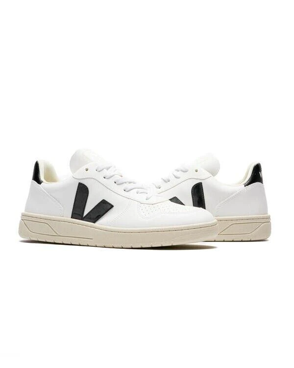 Veja Veja V-10 VX0702901B Sneaker Men's White Black Leather Comfort Casual Shoes 3