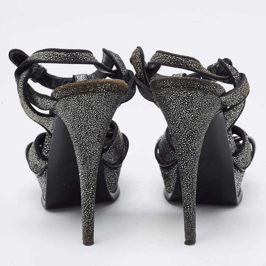 Saint Laurent Paris Saint Laurent Two Tone Glitter Suede Tribute Sandals Size 39 5