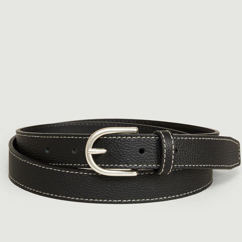 L'Exception Paris Grain Leather Belt Black L'EXCEPTION PARIS