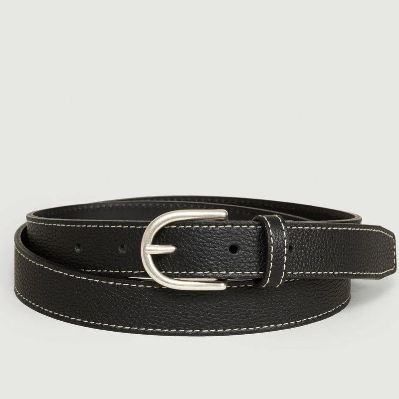 L'Exception Paris Grain Leather Belt Black L'EXCEPTION PARIS 1