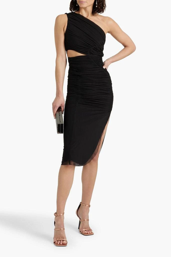 SIMKHAI Seraiah one-shoulder cutout mesh dress 2