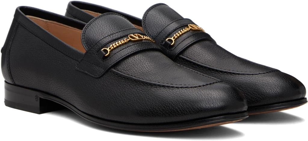 Valentino Black Vlogo Signature Kidskin Loafers 4