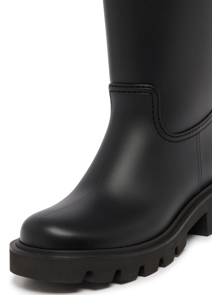 ミドルブーツ Moncler Kickstream High Rubber Rainboots Kickstream Leather Tall Rain Boots | Neiman Marcus