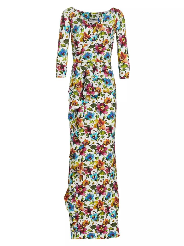 Chiara Boni EXCLUSIVE Long-Sleeve Floral Gown 1
