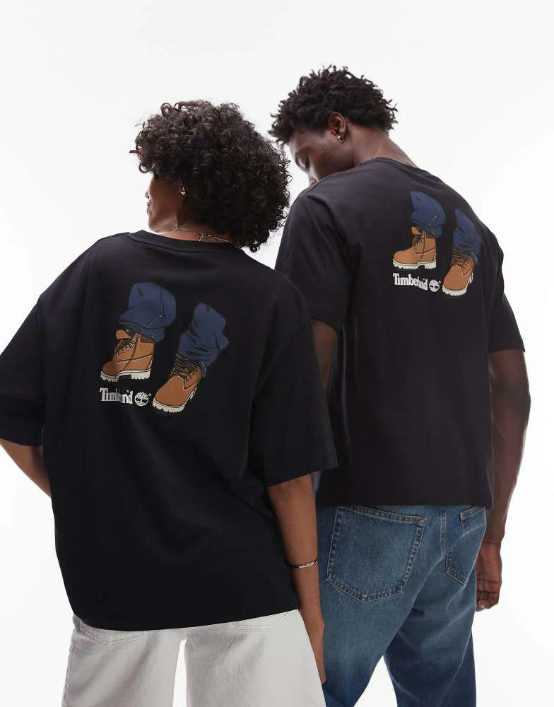 Timberland Timberland My 6"" Boots backprint oversized t-shirt in black 4
