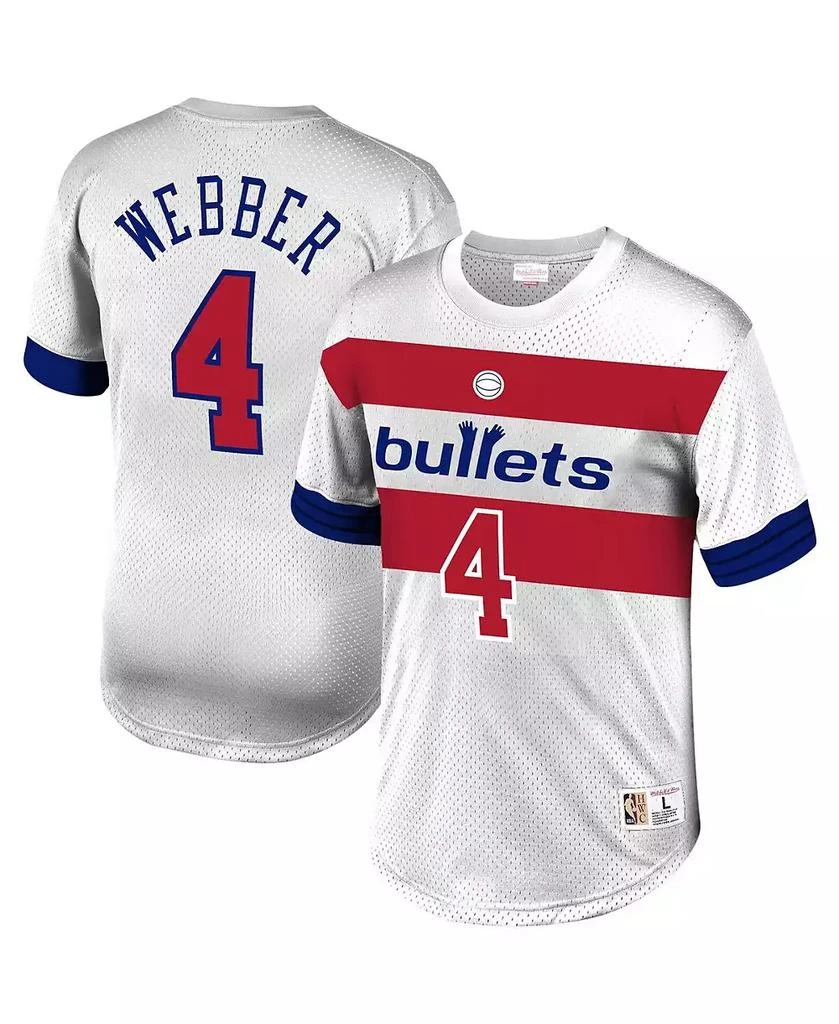 Mitchell & Ness Men's Chris Webber White Washington Bullets Mesh T-shirt 2