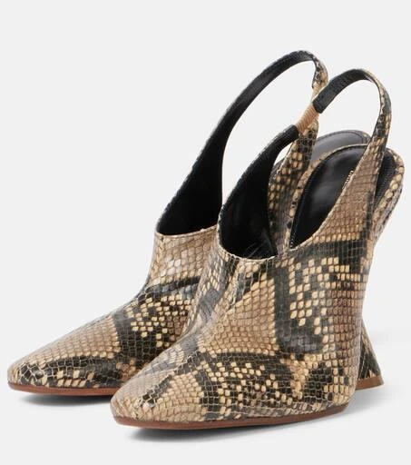 Dries Van Noten Snake-effect leather wedges 4