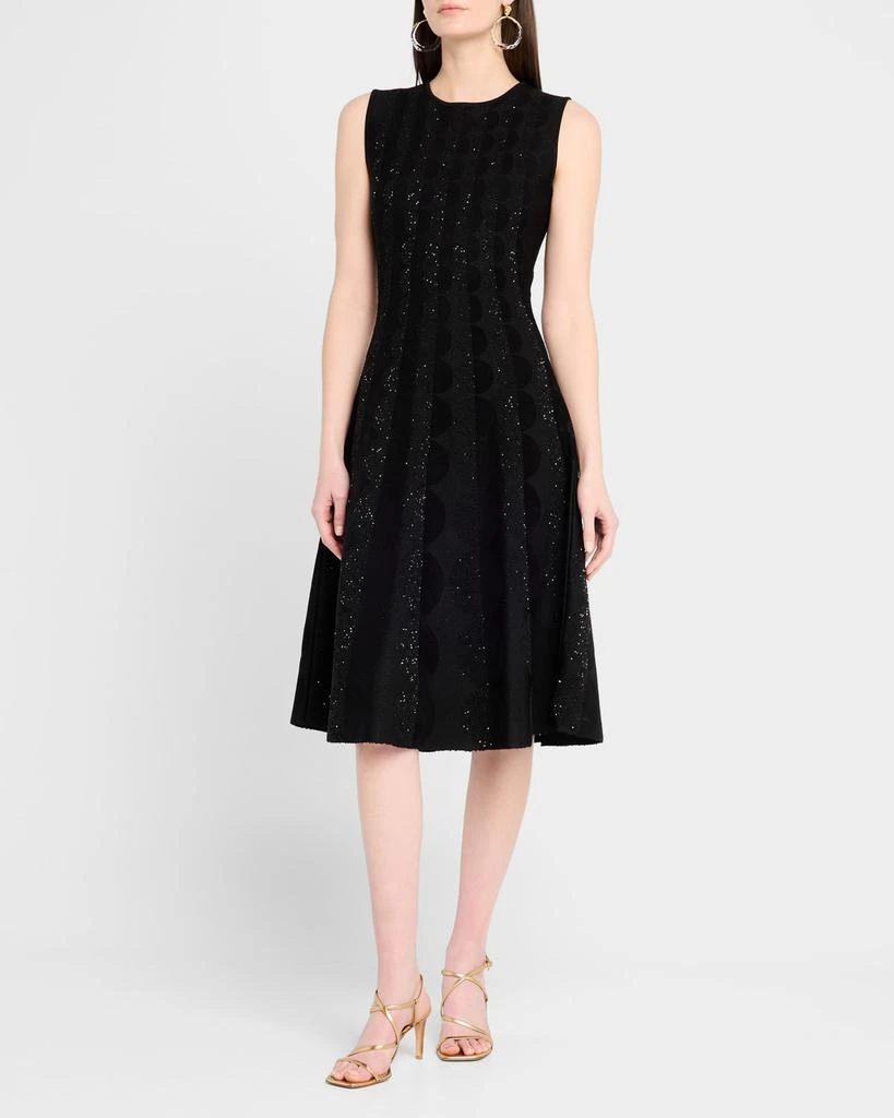 Oscar de la Renta Sleeveless Circle Jacquard Midi Dress 4