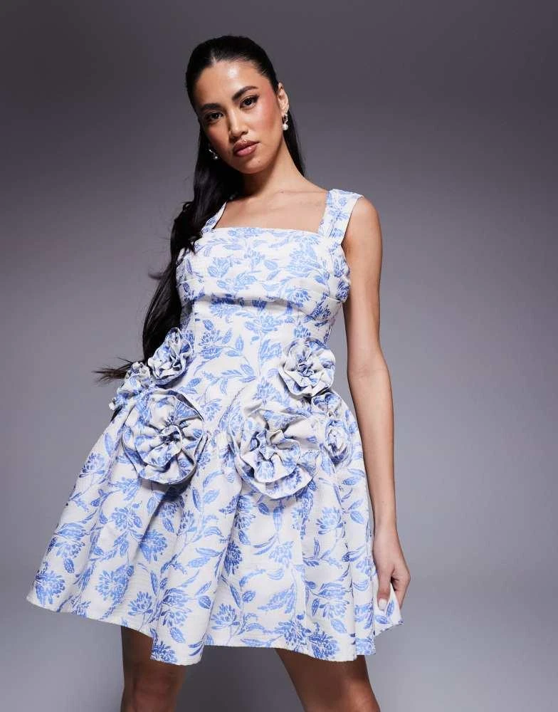ASOS LUXE jacquard pleated bust mini skater dress with corsages in tapestry  floral  On Sale Now with Up to 65% Off | Discover Exclusive Deals &  Savings at BeyondStyle  Authentic