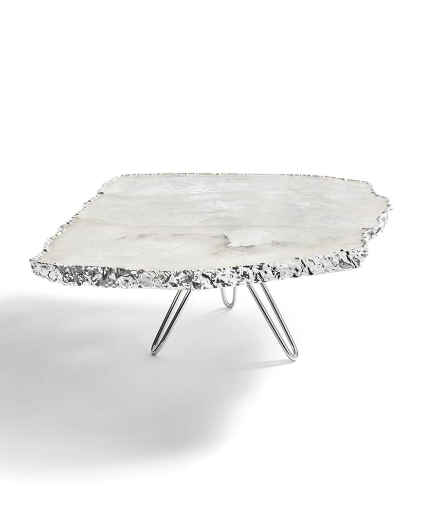 ANNA New York Torta Crystal Cake Stand, Silver