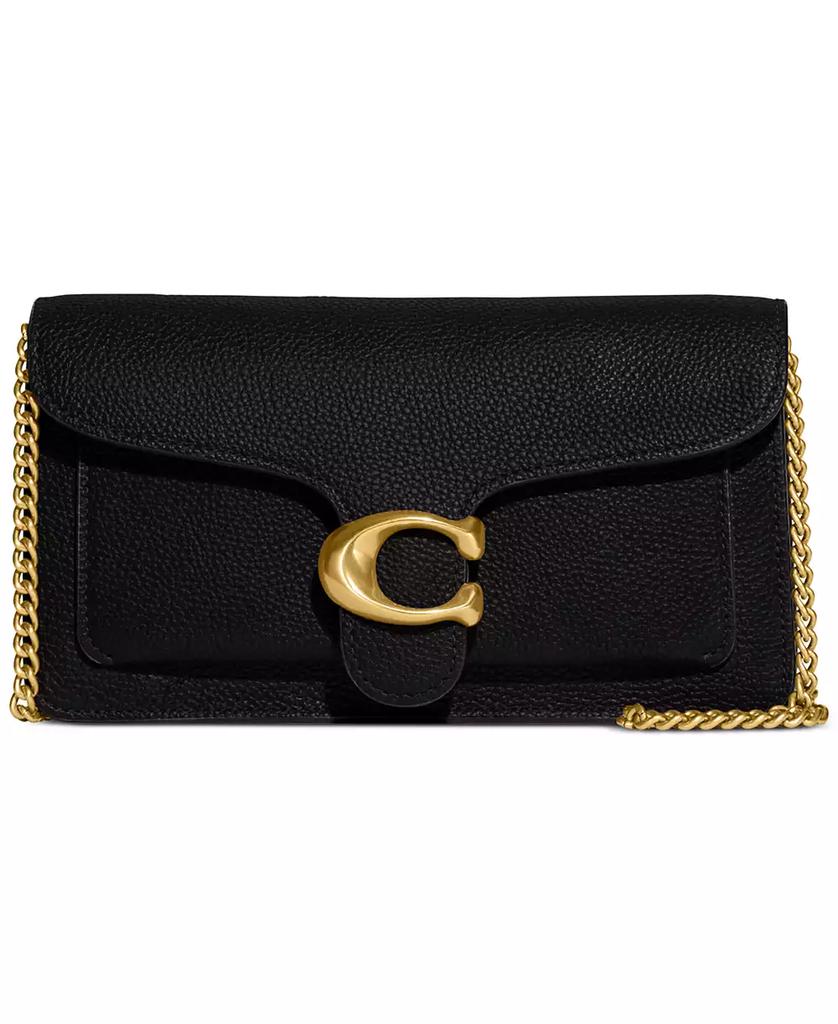 Coach Polished Pebble Leather Tabby Chain Clutch