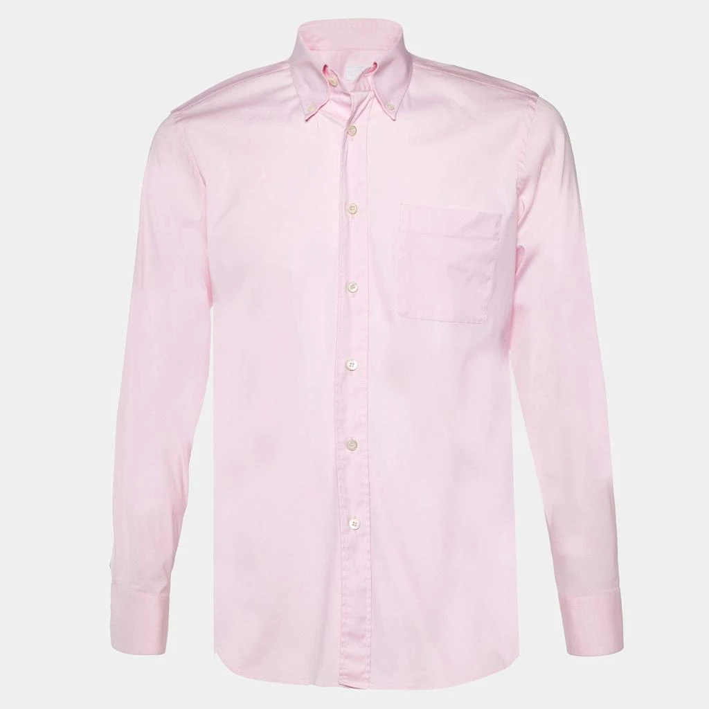 Prada Prada Pink Stretch Cotton Button Down Shirt M 1