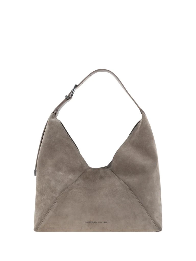 Brunello Cucinelli Beige  Leather Bos Taurus Shoulder Bag
