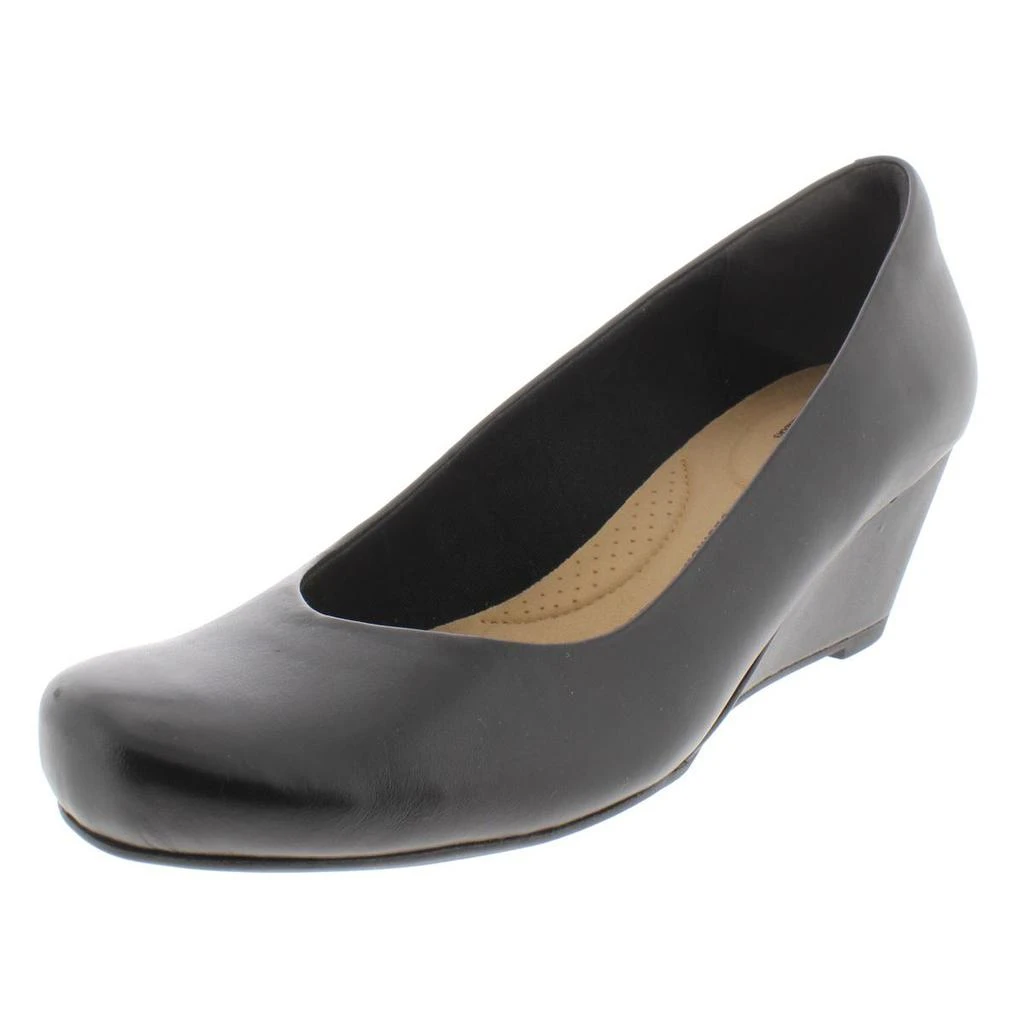 Clarks Flores Tulip Womens Leather Pumps Wedge Heels 3