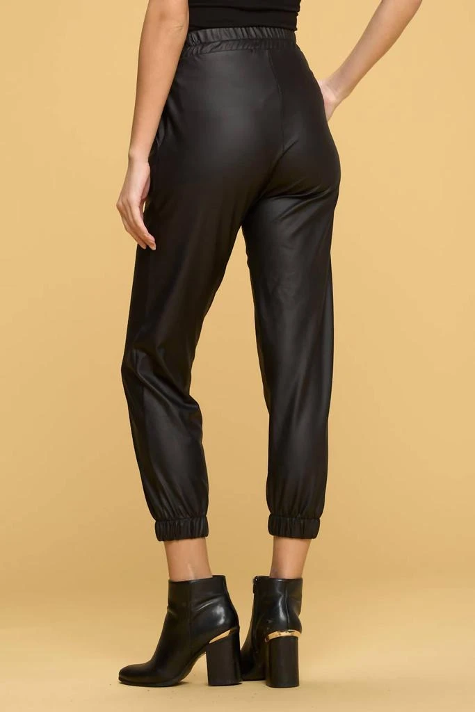 Renee C Renee C - Faux Leather Pants With Pockets 3