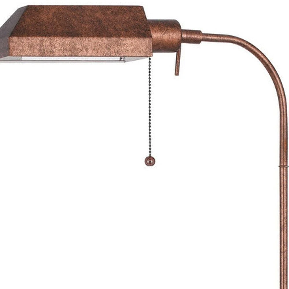 Hivvago 57" Rusted Adjustable Traditional Shaped Floor Lamp With Rust Square Shade 3