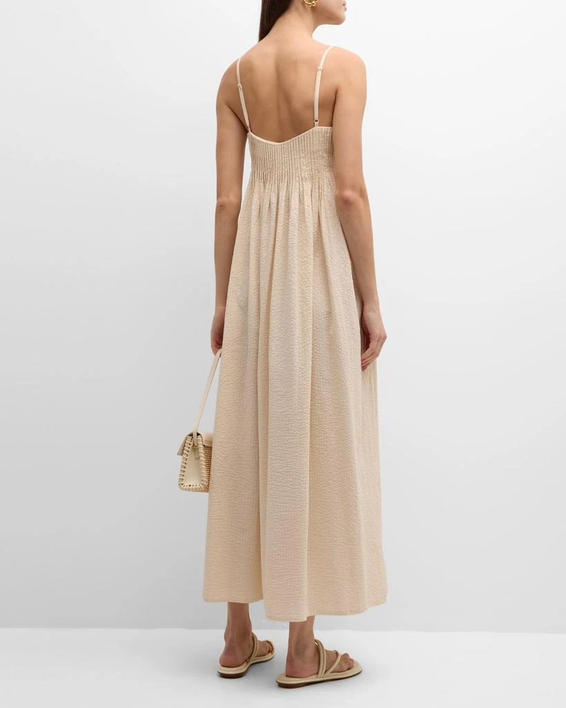 chinese dress ladies Margaret Seersucker Striped Maxi Dress – No. 14