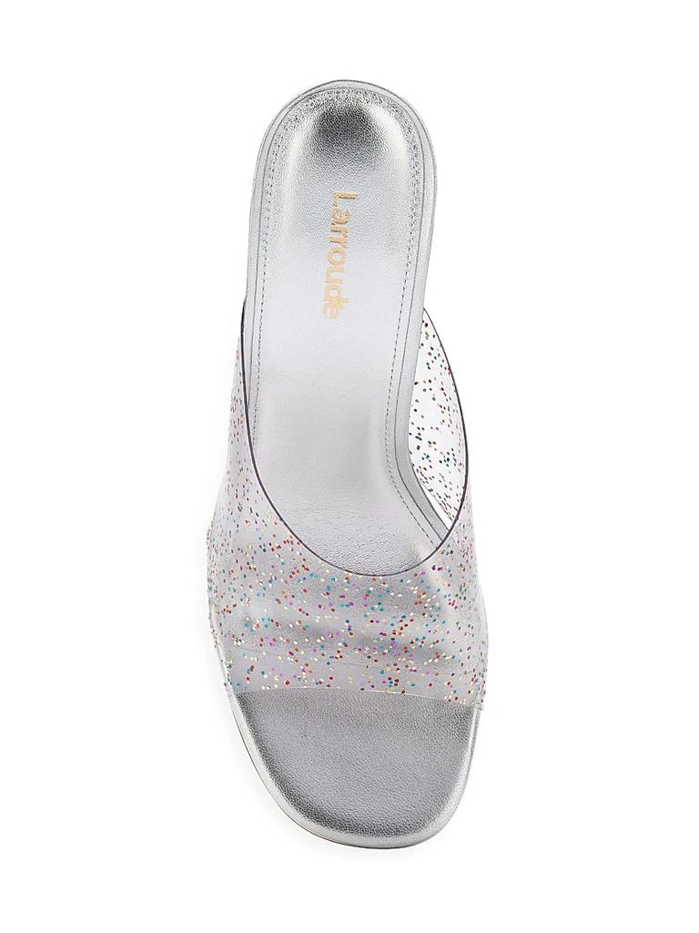 Larroude Madonna Lucite Glitter Vinyl Mules 5
