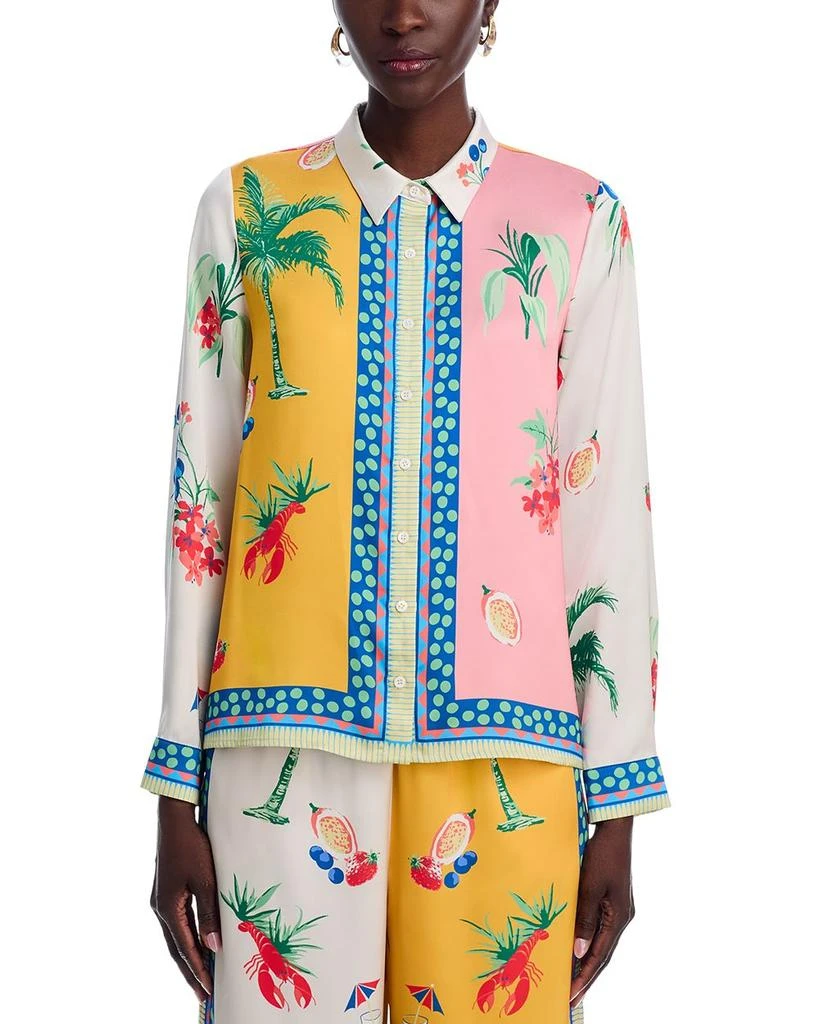 AQUA Printed Long Sleeve Blouse - Exclusive 6