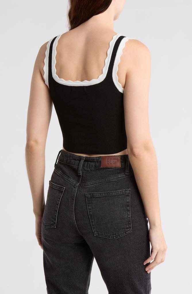 Blu Pepper Scallop Trim Ribbed Crop Top