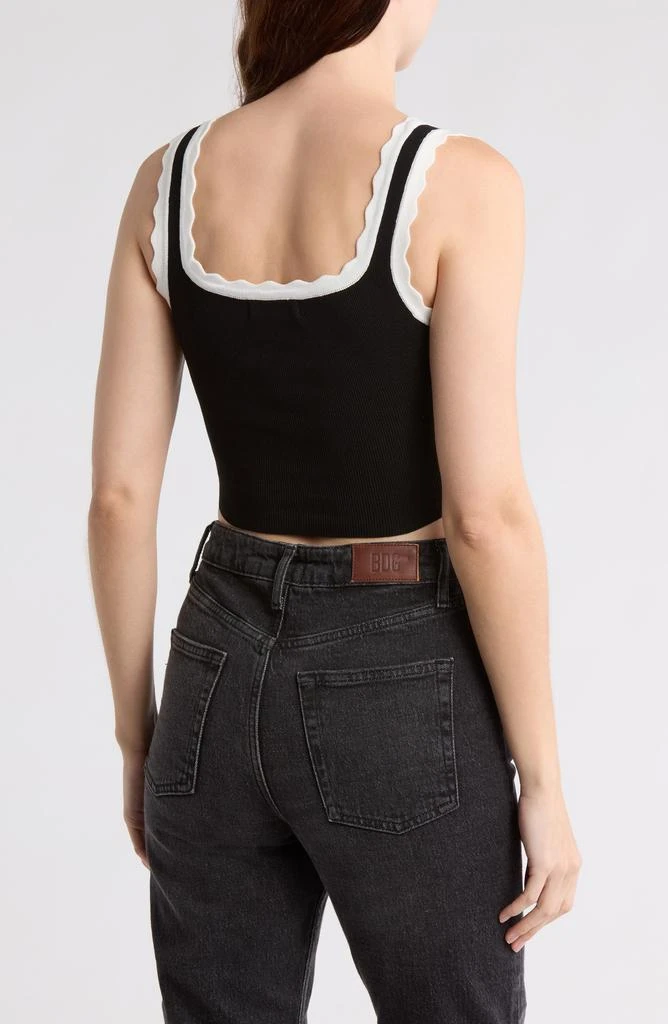 Blu Pepper Scallop Trim Ribbed Crop Top 2