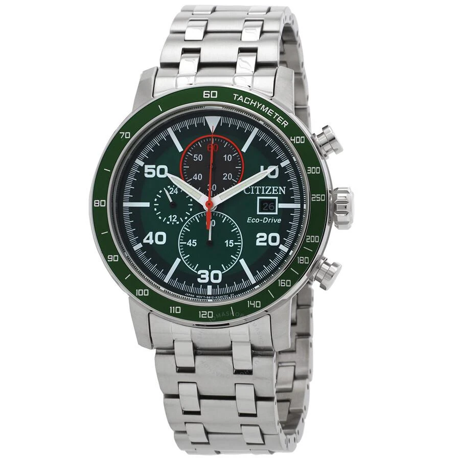 Citizen Brycen Chronograph Eco-Drive Green Dial Men's Watch CA0851-56X 1