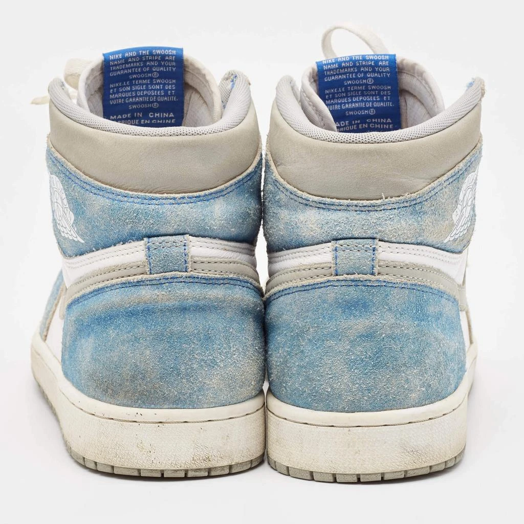 Jordan Air Jordans Blue/White Leather and Suede Air Jordan 1 High Top Sneakers Size 43 5