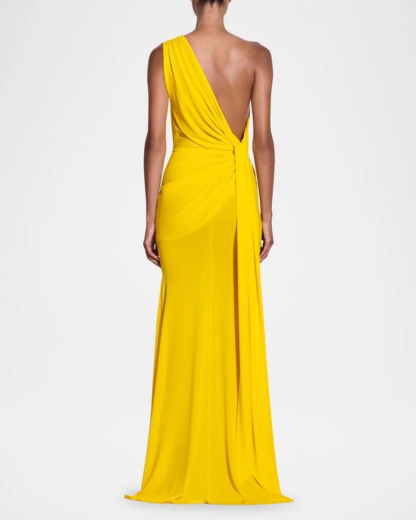 Alex Perry One-Shoulder Draped Crepe Jersey Gown 3
