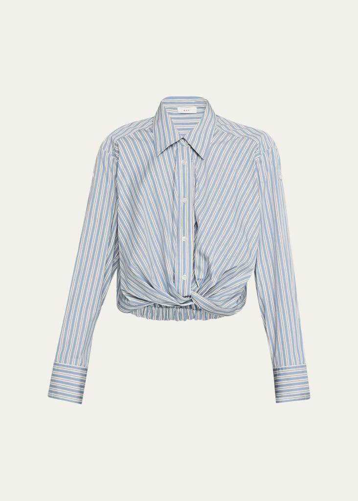 A.L.C. Leo Striped Twist-Front Top