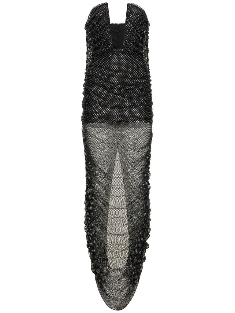 GIUSEPPE DI MORABITO Embellished Embroidered Mesh Midi Dress