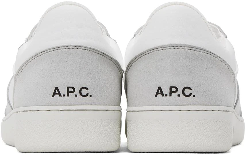 A.P.C. White & Gray Plain Sneakers 2
