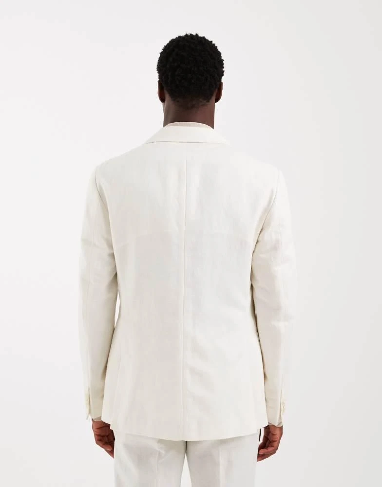 ASOS ASOS DESIGN mix 
match linen rich slim suit jacket in cream 4