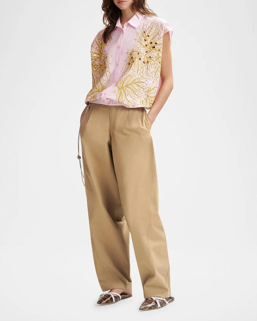 Essentiel Hebraska Embroidered Button-Front Shirt 2