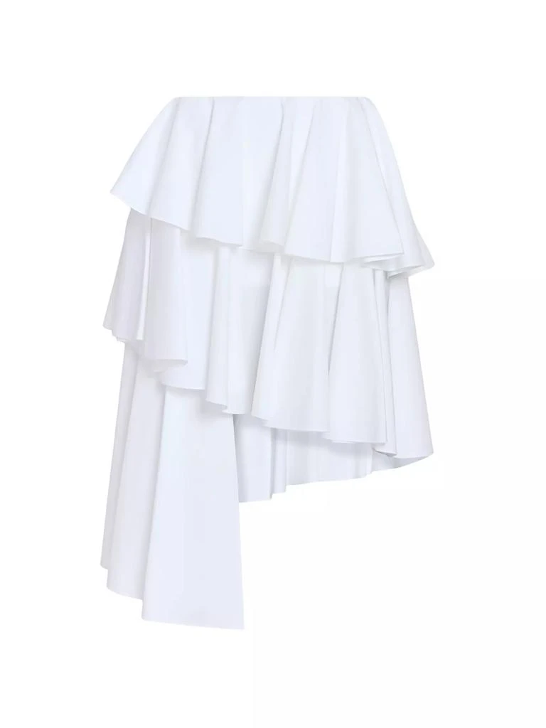 Alaïa Spiral Asymmetrical Tiered Cotton Midi-Skirt 1