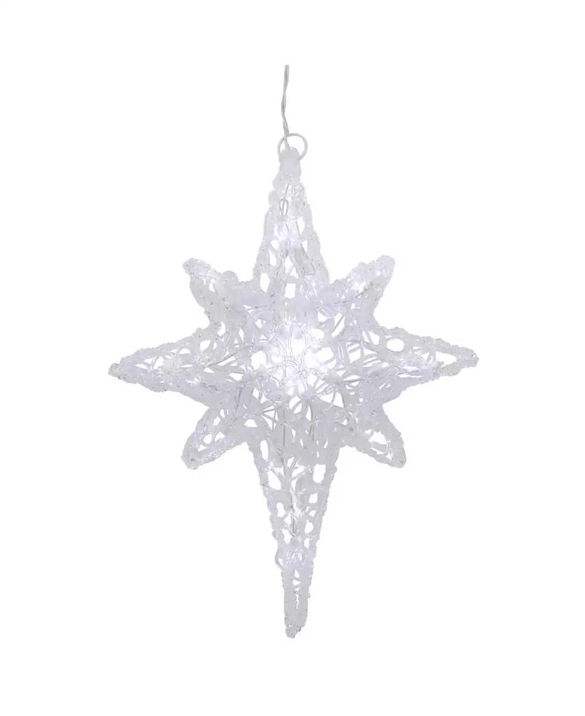 Northlight 24" Pure White LED Twinkle Bethlehem Hanging Star 1