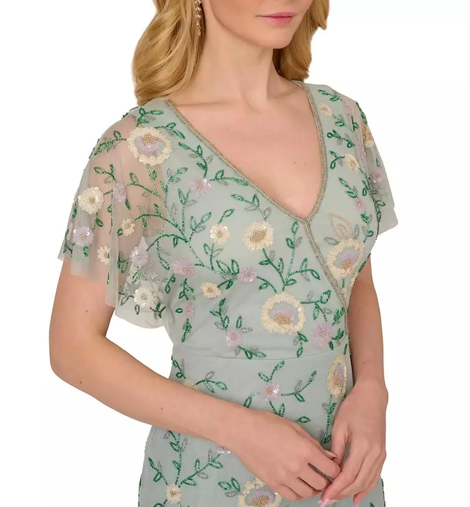princess polly baby blue dress Adrianna Papell 3D Beaded Mesh Long Sleeve Midi Length at Hamilton Place in  Chattanooga, TN main image 1