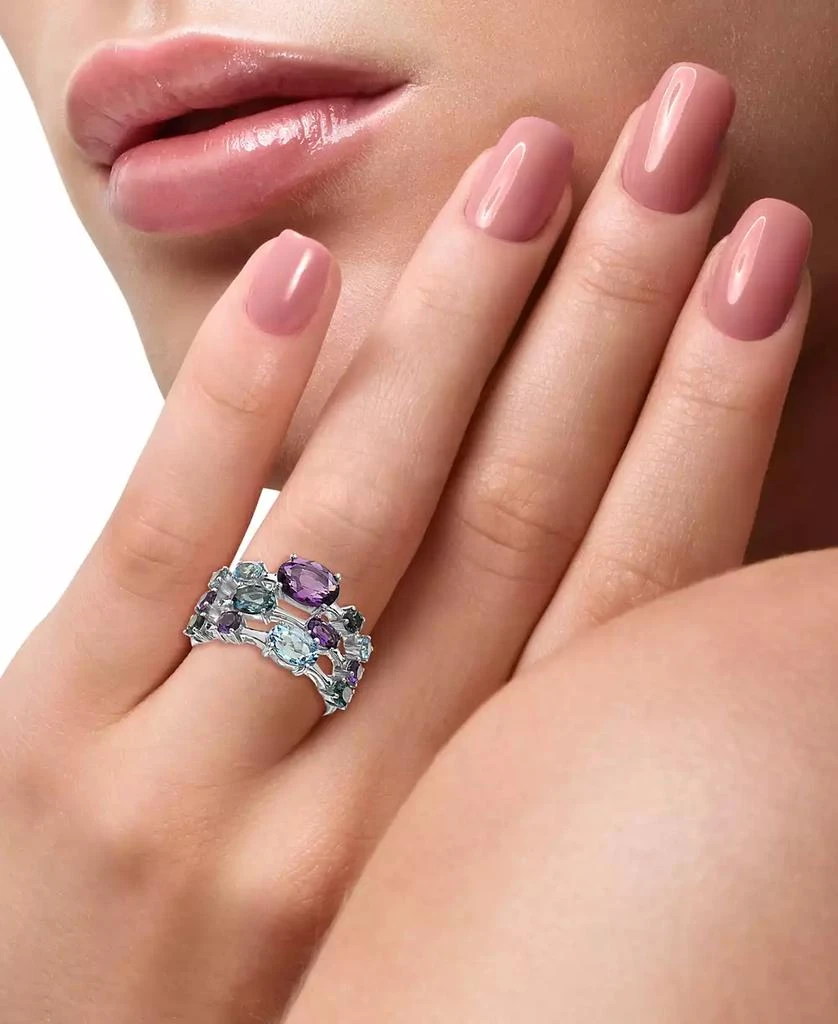 Effy EFFY® Multi-Gemstone Triple Row Statement Ring (3-3/4 ct. t.w.) in Sterling Silver 2
