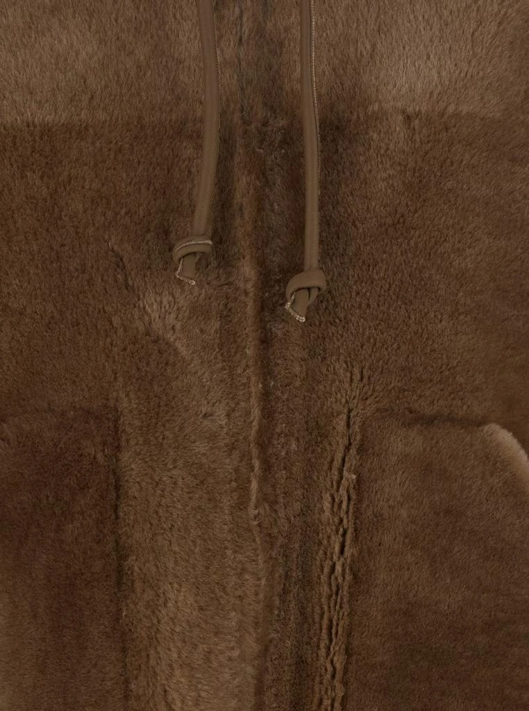 BLANCHA Brown Reversible Shearling Jacket With Drawstring Hood And Front Zip Closure In Fur Woman 2