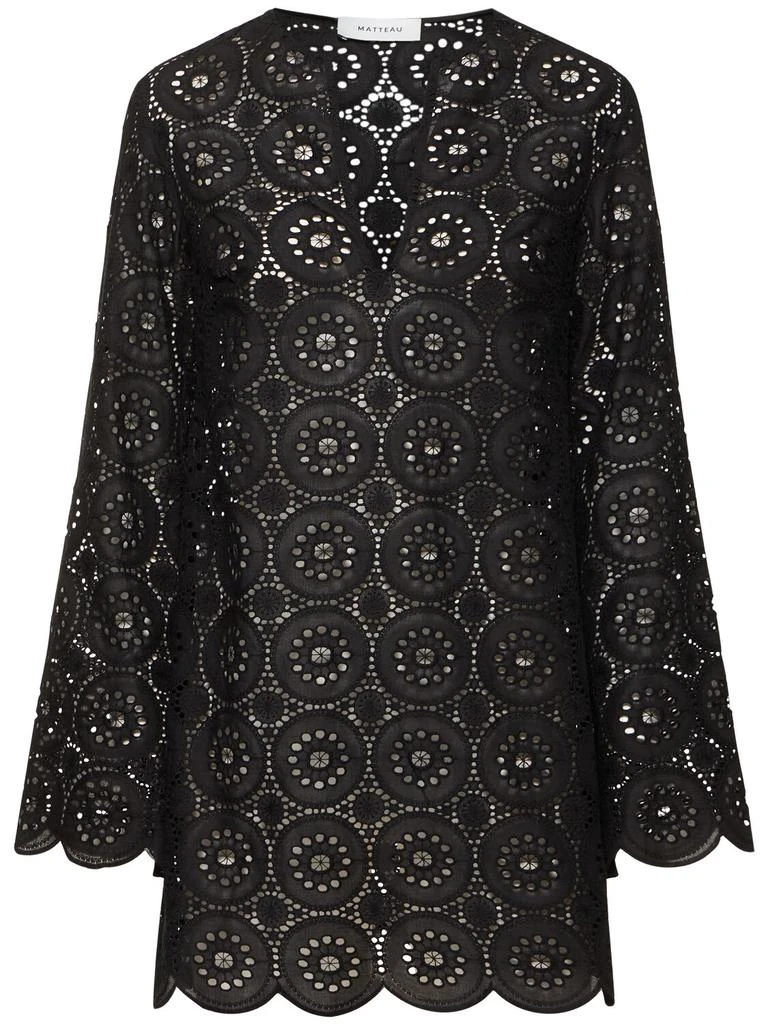 black broderie anglaise mini dress Broderie Scoop Mini Dress | MATTEAU main image 1