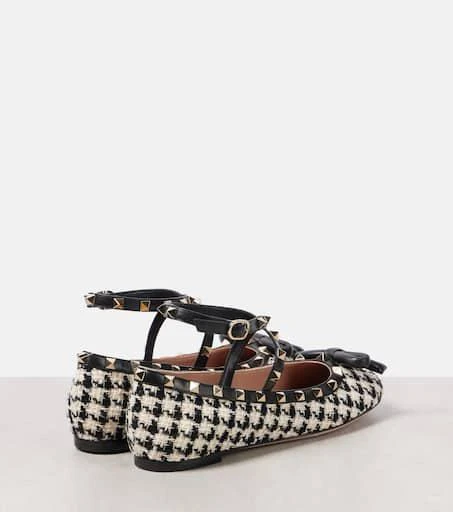 Valentino Rockstud bouclé ballet flats 2