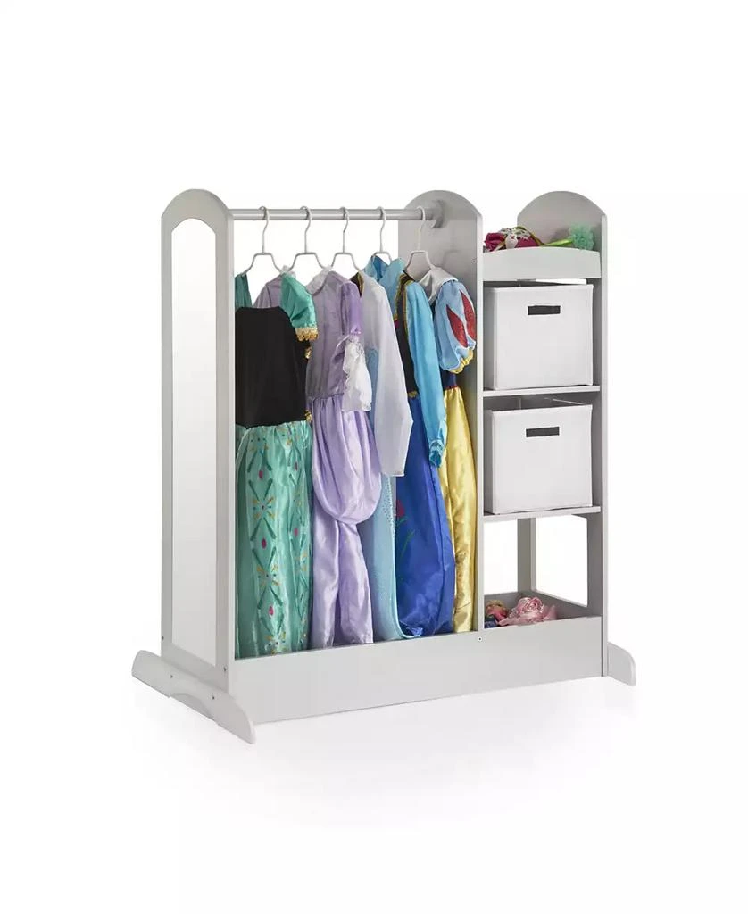 Guidecraft, Inc See and Store Dress Up Center - Natural: Kids
 Clothes and Costume Storage Rack, Pretend Play Closet Organizer with Mirror