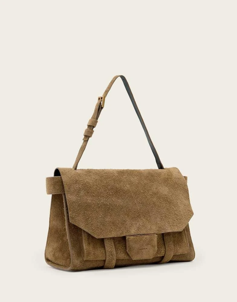 ALL SAINTS AllSaints ursa suede satchel in biscuit brown