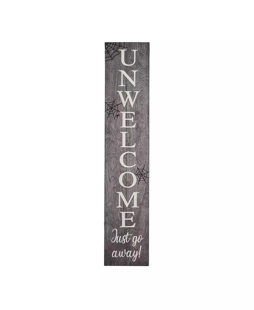 National Tree Company 39" Halloween "Unwelcome" Porch Sign with Spider Webs 1