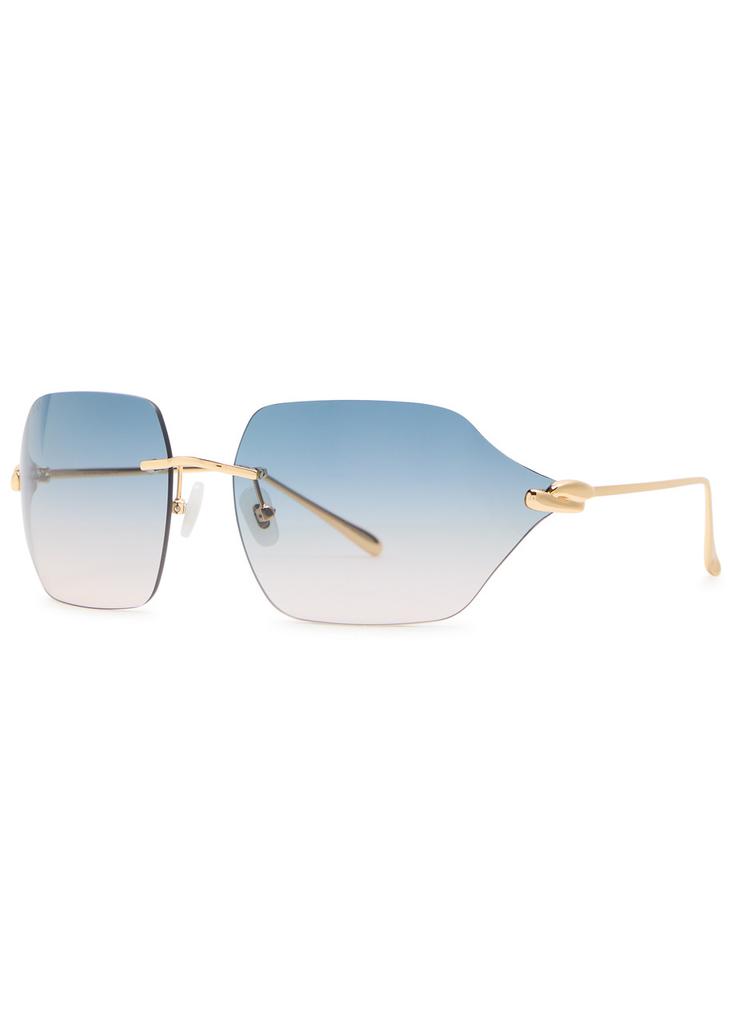 FOR ART'S SAKE Serpent II 18kt gold-plated wrap-around sunglasses