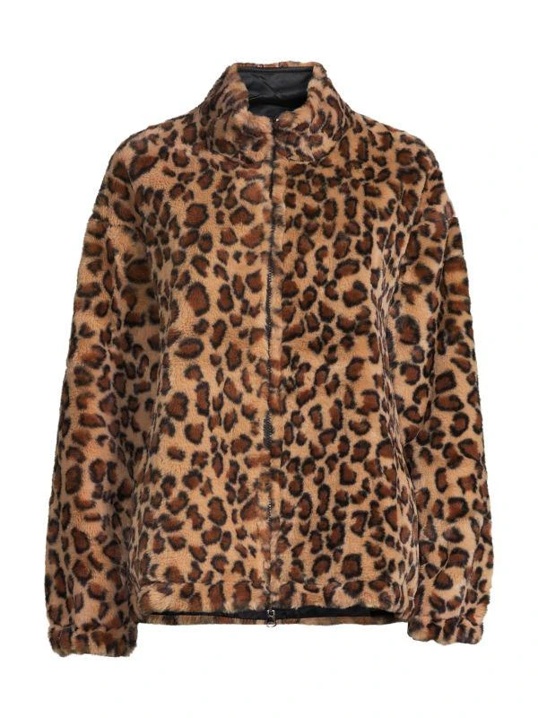 Adrienne Landau Faux Fur Leopard Print Jacket 4