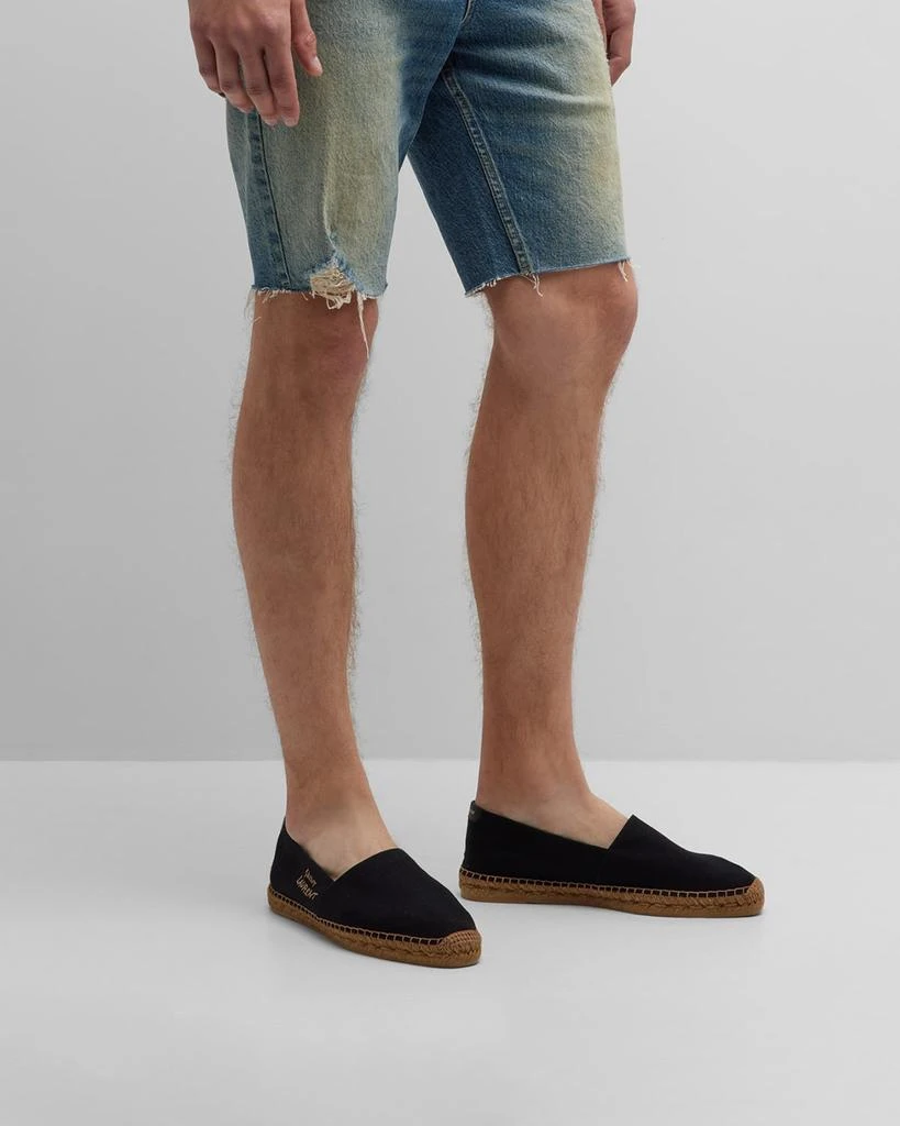 Yves Saint Laurent Men's Logo-Stitched Canvas Espadrilles 2