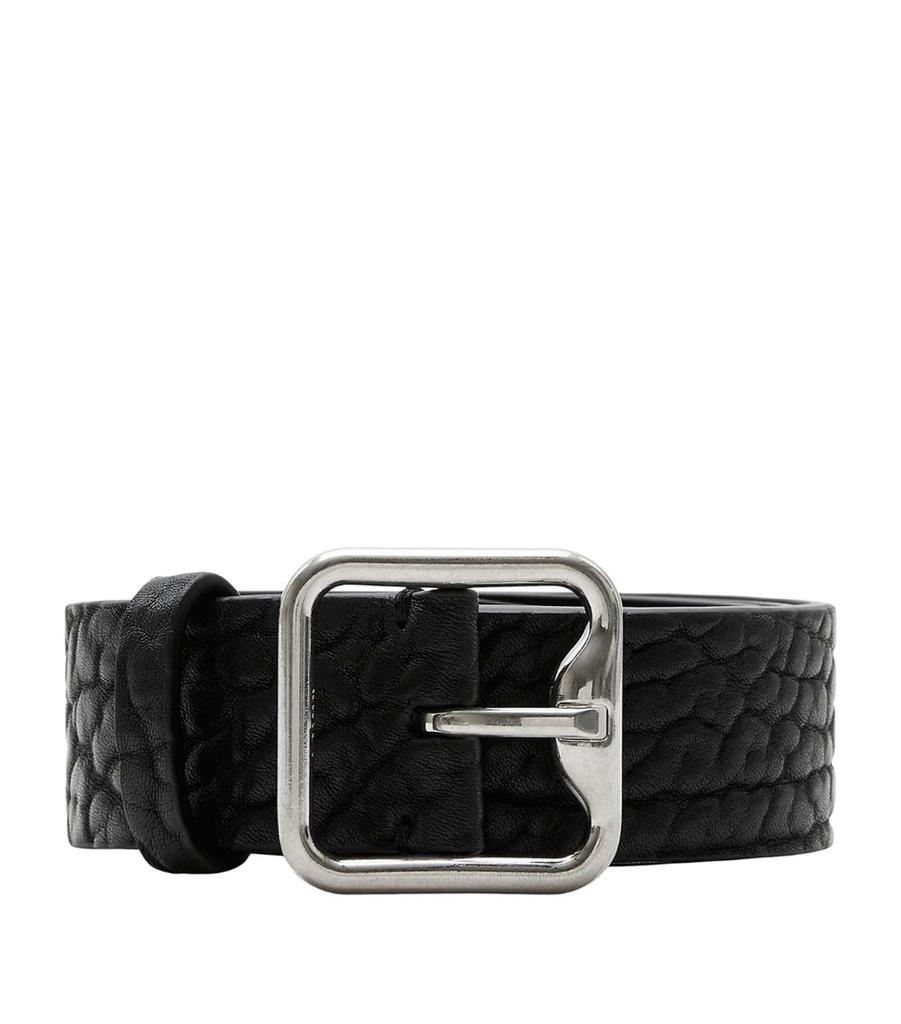 Burberry Leather B-Buckle Belt BLACK-SILVER 95-cm - Belts Burberry Leather B-Buckle Belt BLACK-SILVER 95-cm - Belts